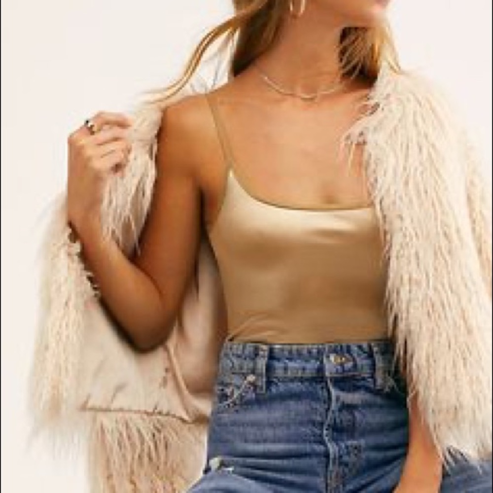 Champagne Gold Shimmer One Piece Free People NWT Small